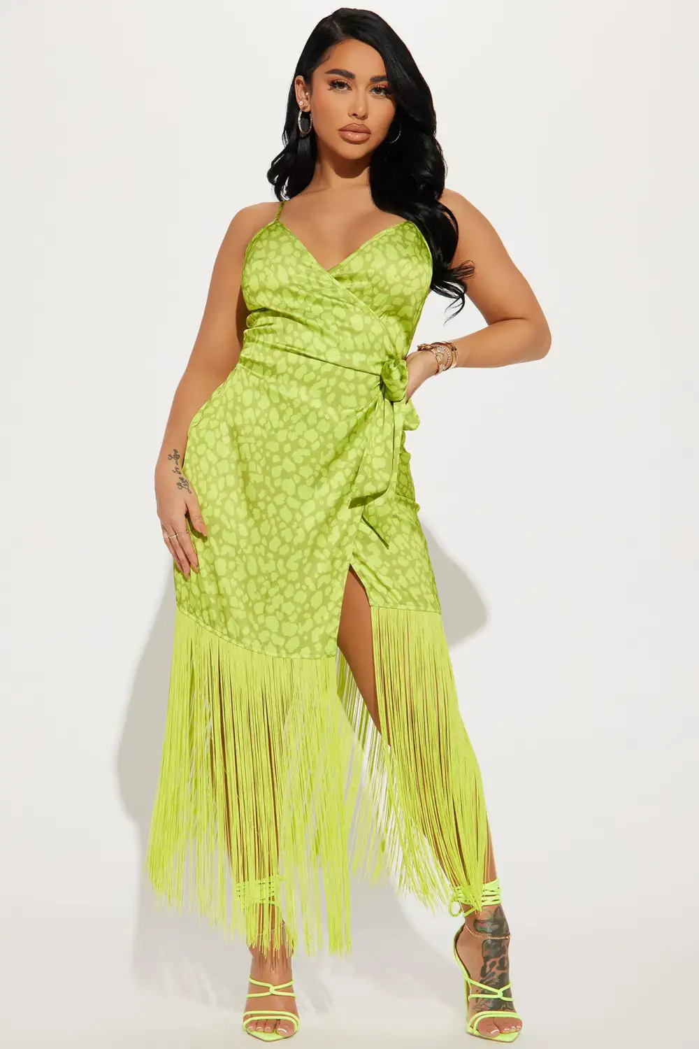 Tropical Tango Midi Dress - Lime