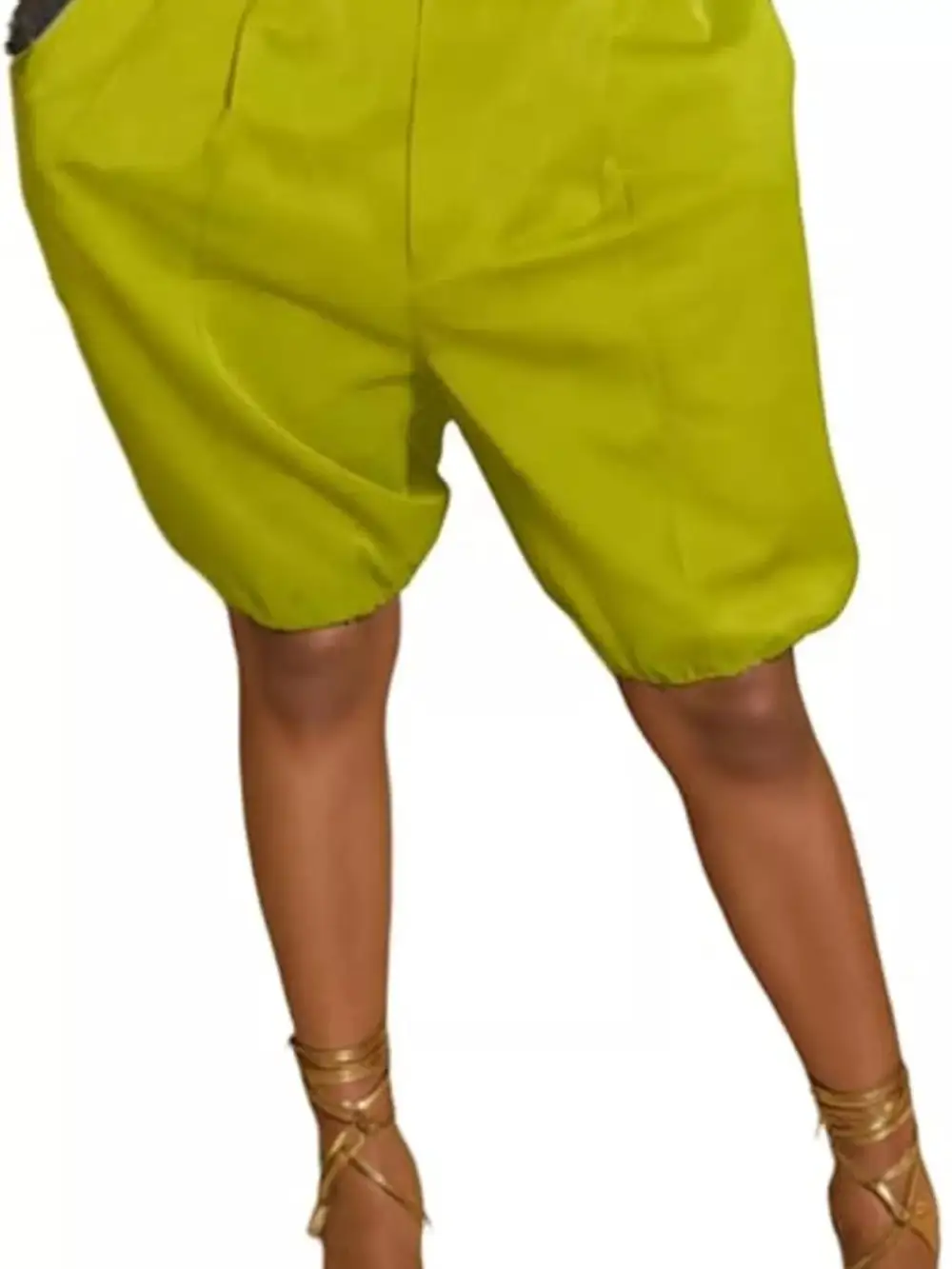 Pleated Detail High Waist Shorts