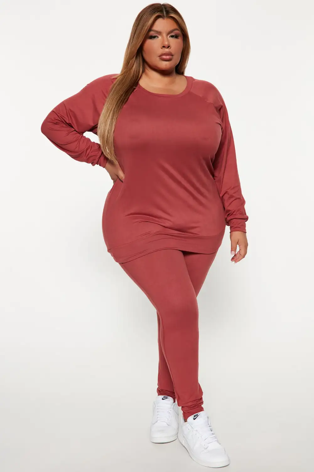 Kick Back Legging Set - Marsala