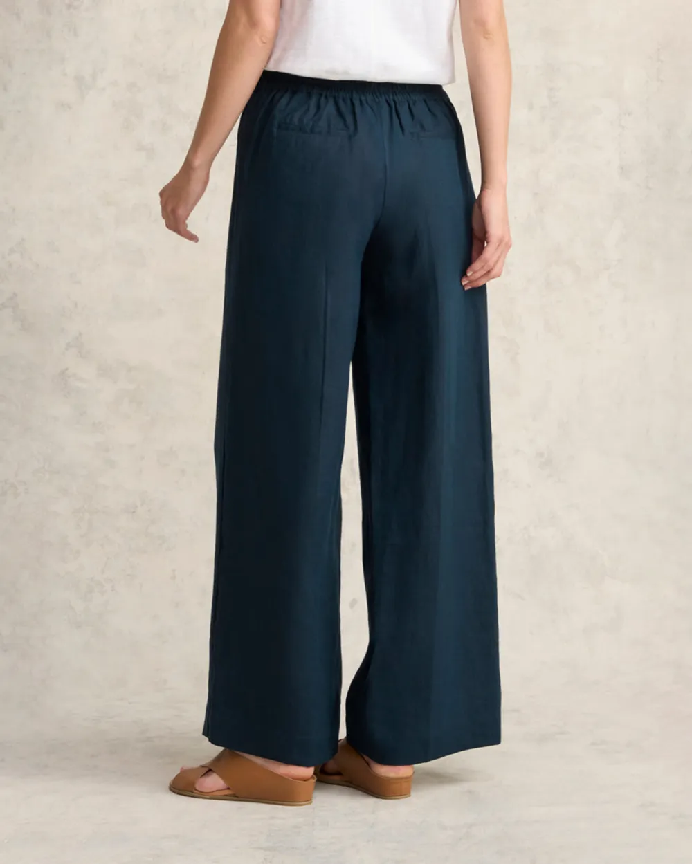 Full Length Waist Tab Linen Pant