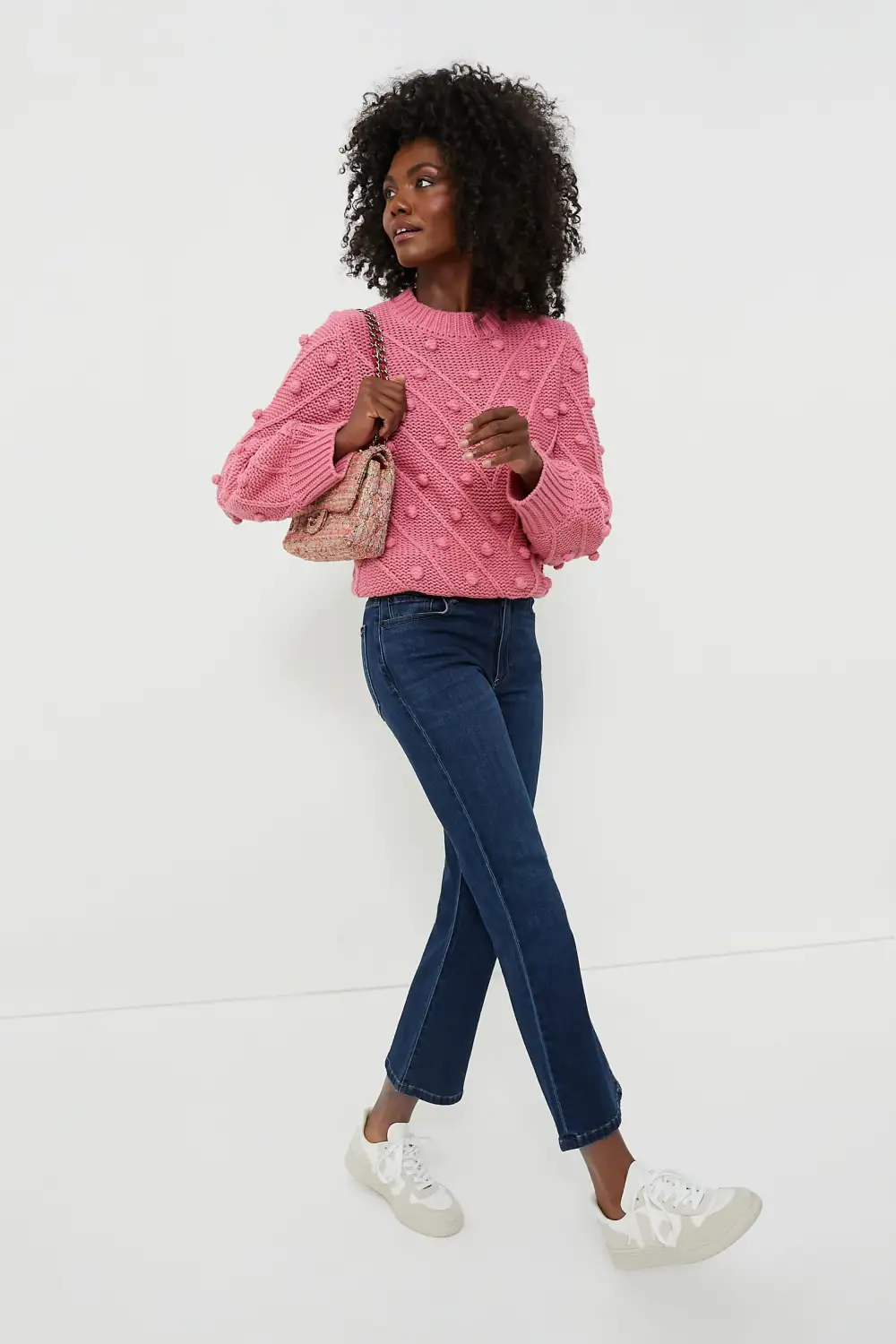 Punchy Pink PomPom Lainey Sweater