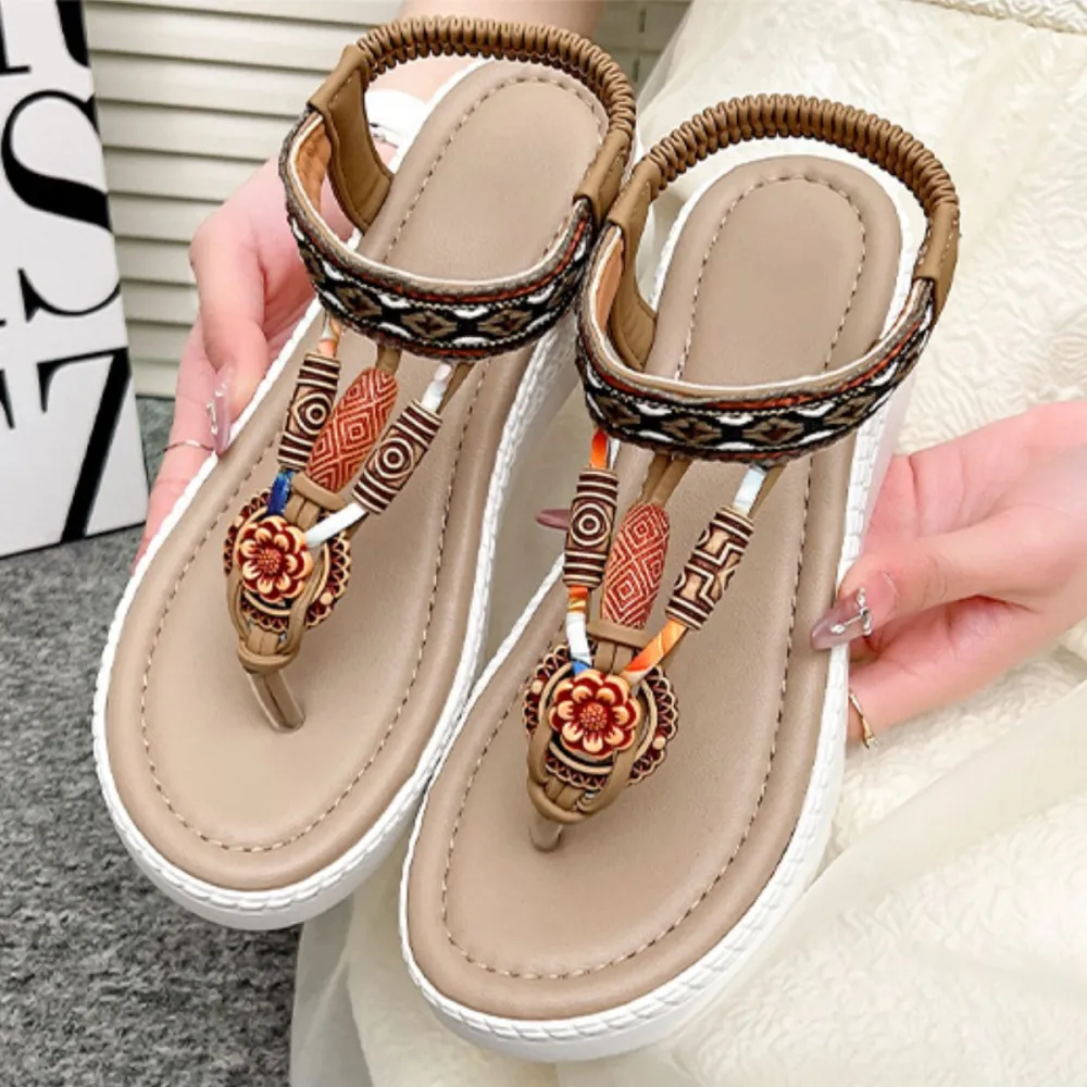 Classic Toe-Post Wedge Sandals
