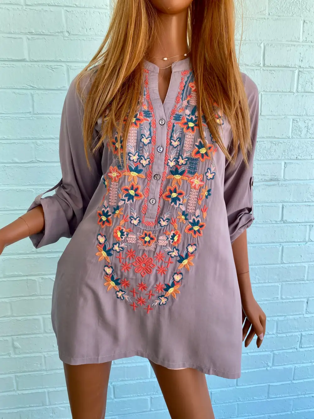 Relaxed Embroidered Tunic