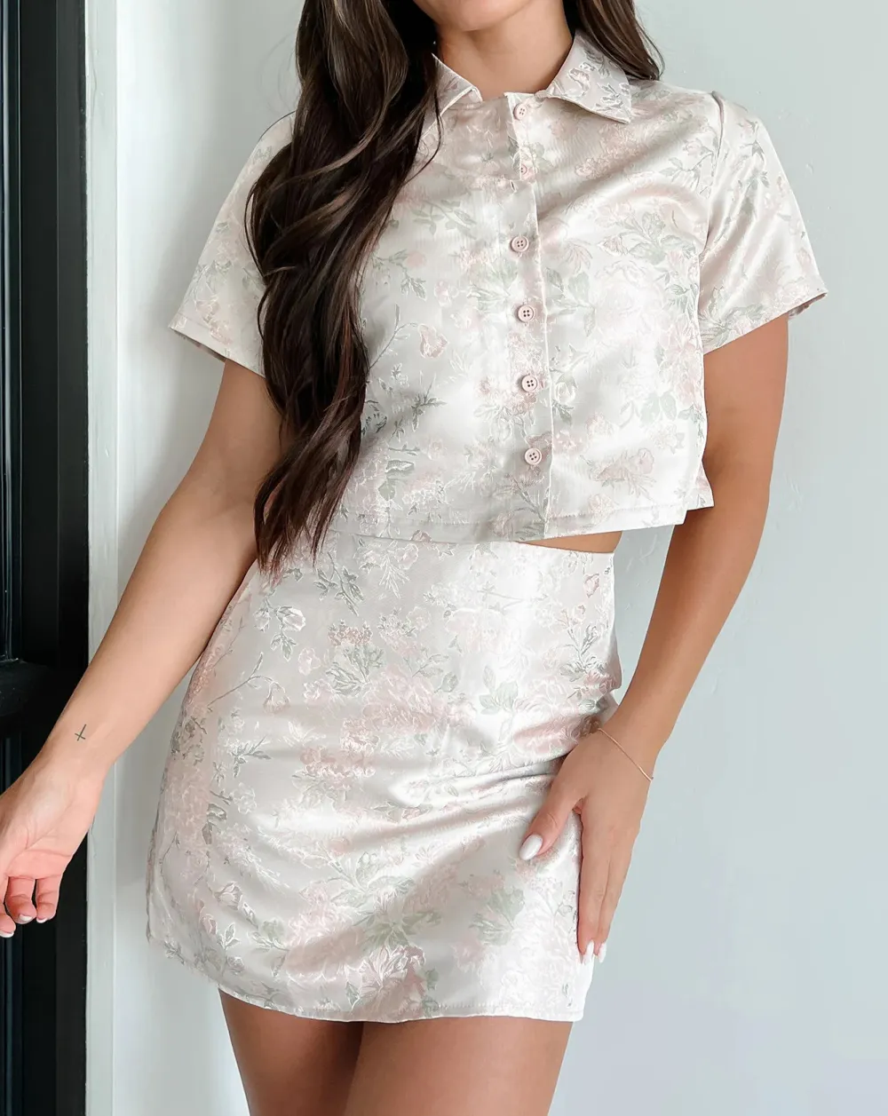 Cropped Floral Blouse