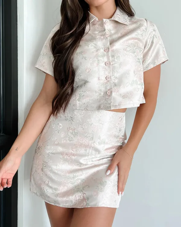 Cropped Floral Blouse