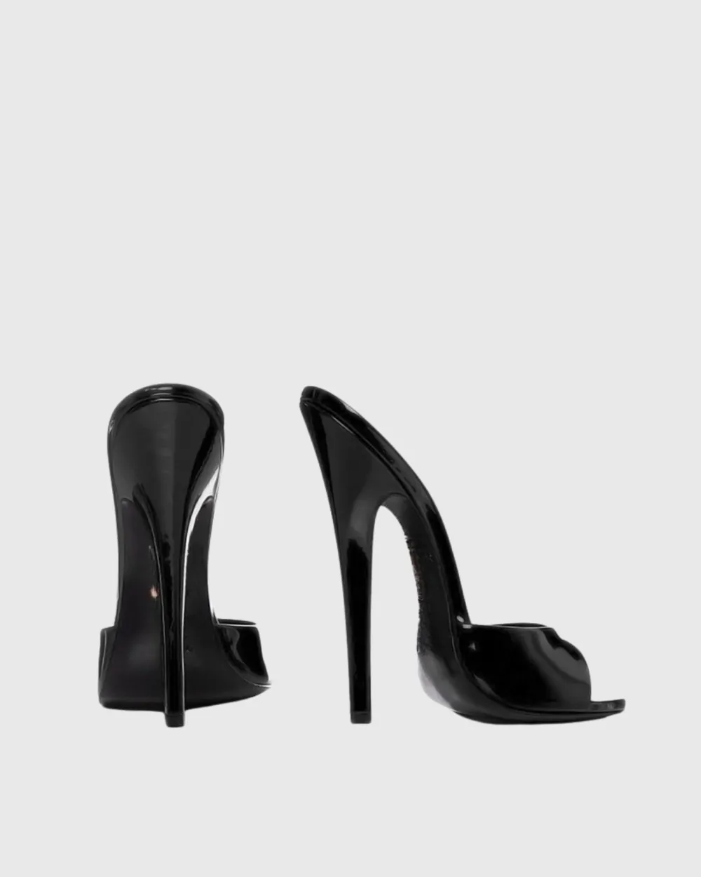 Patent Leather Mules in Black