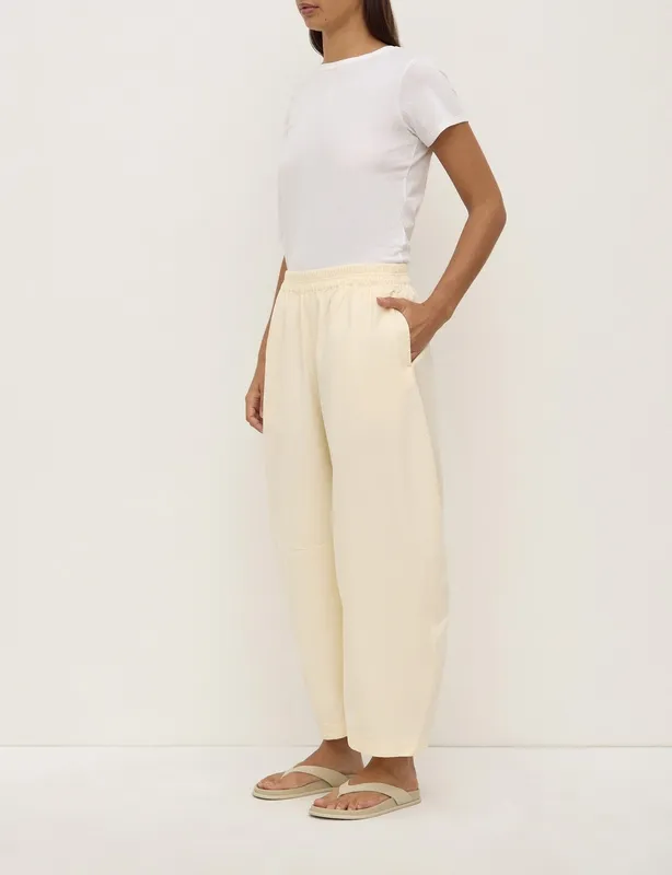 Butter Voluminous Cotton Barrel-Leg Pant