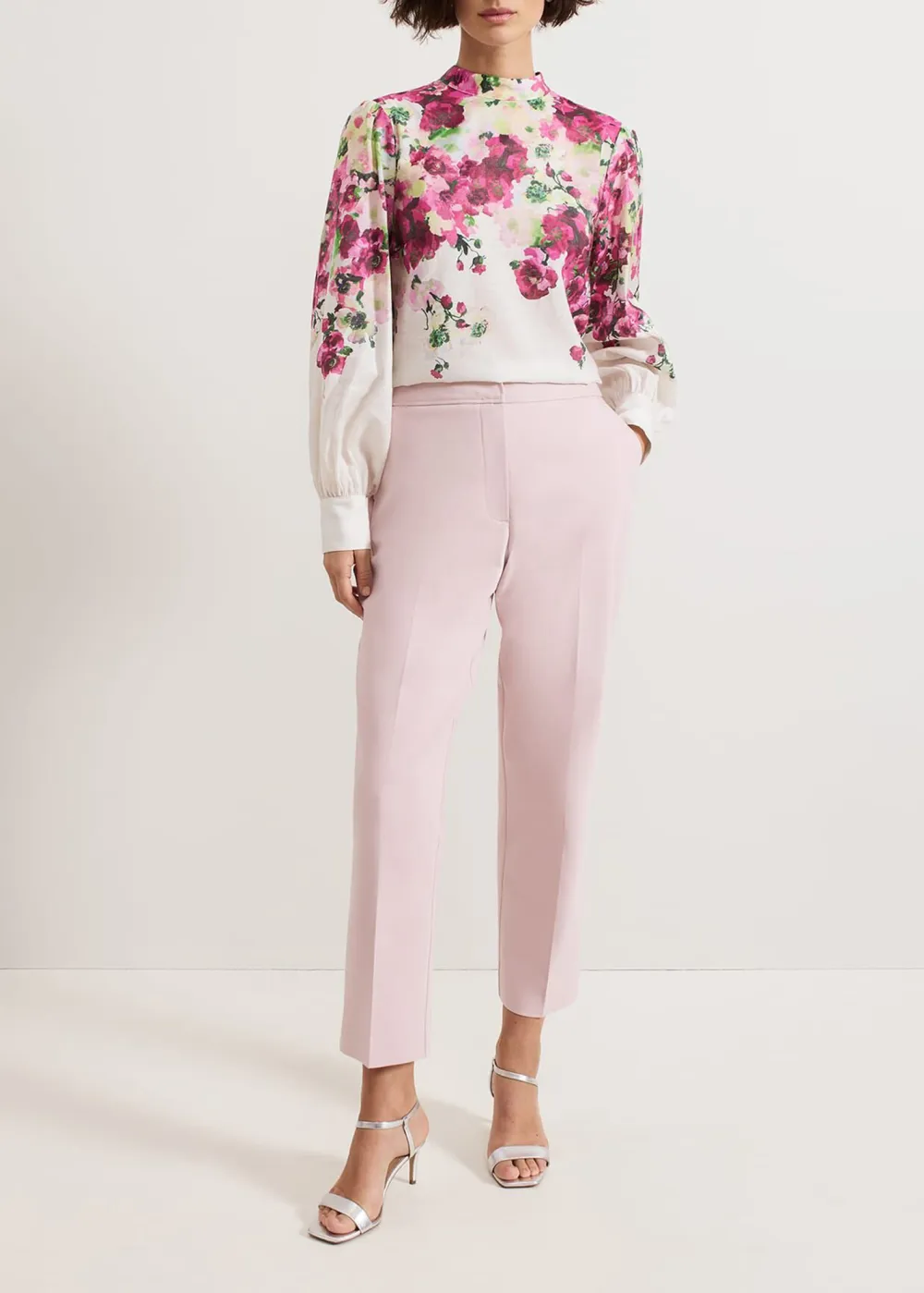 Pink Cone-Shaped Women's Long Pants