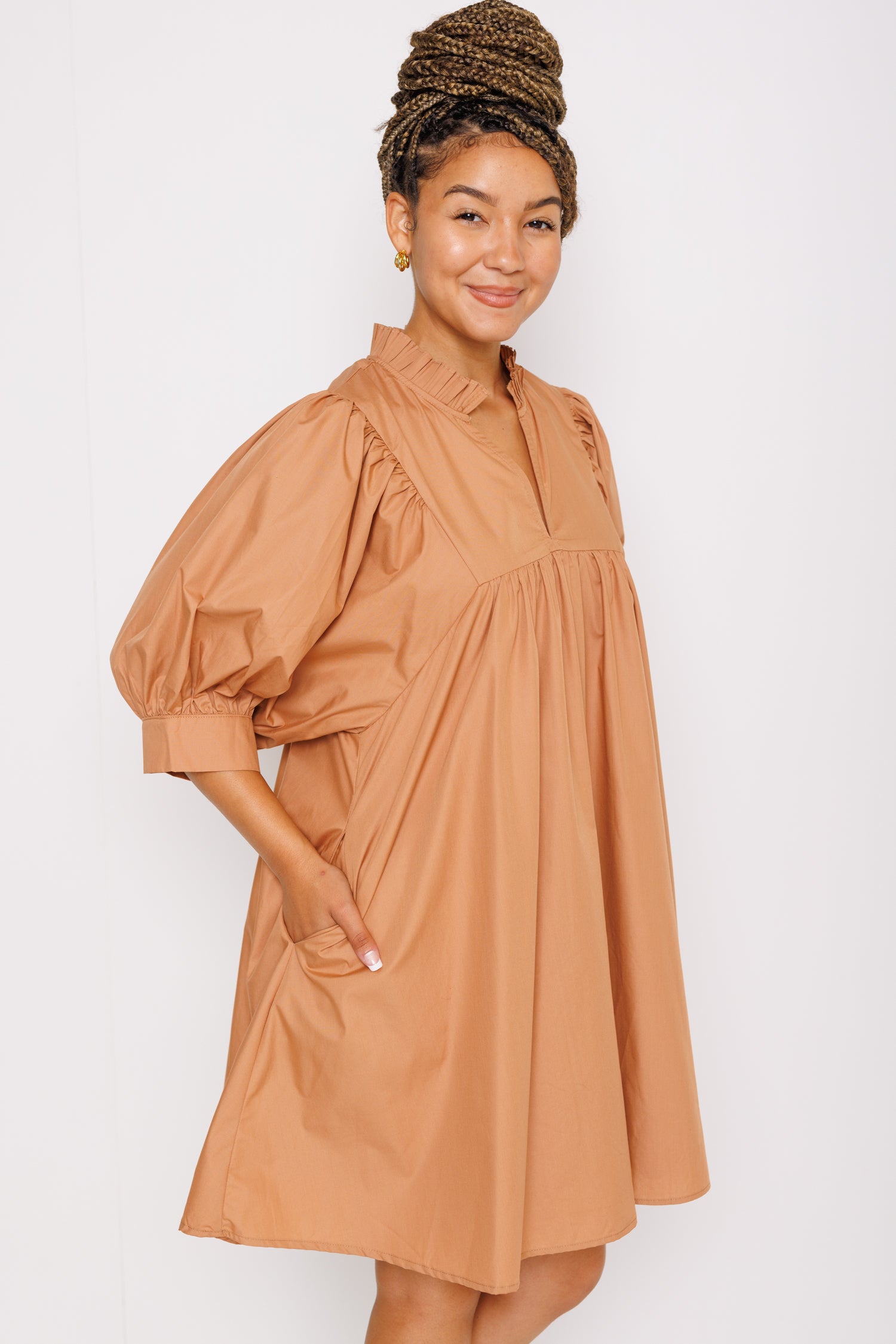 Colleen Mini Dress, CAMEL