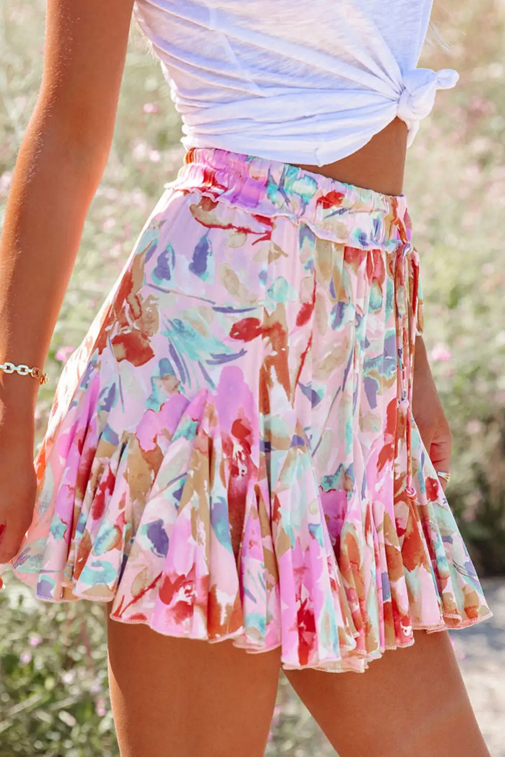 Relaxed Mini Floral Print Skirt