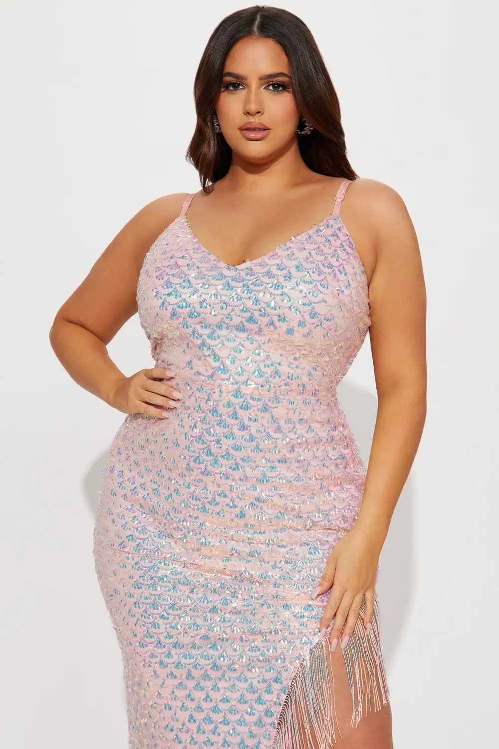 Melanie Sequin Maxi Dress - Pink