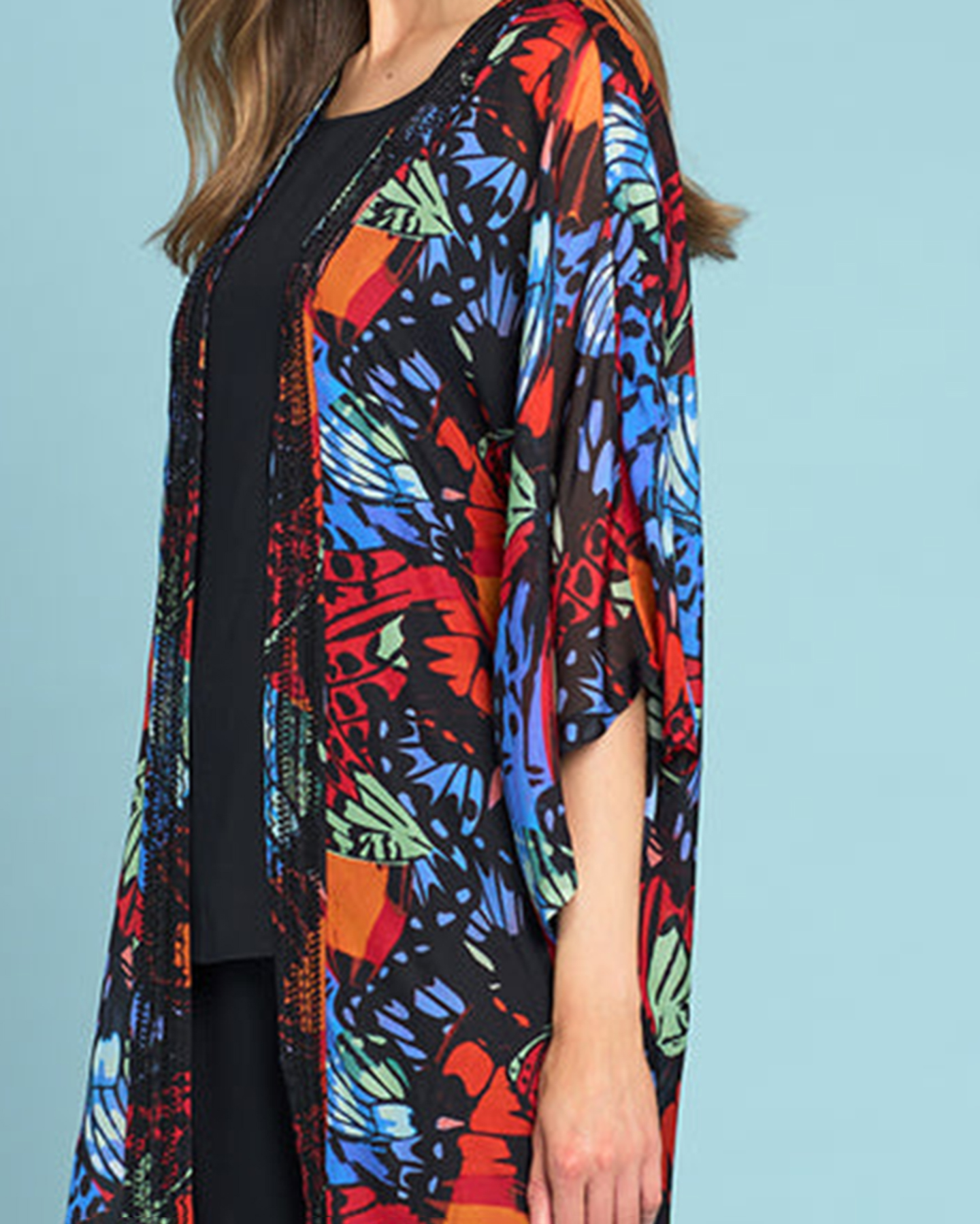Floral Print Belted Duster Coat