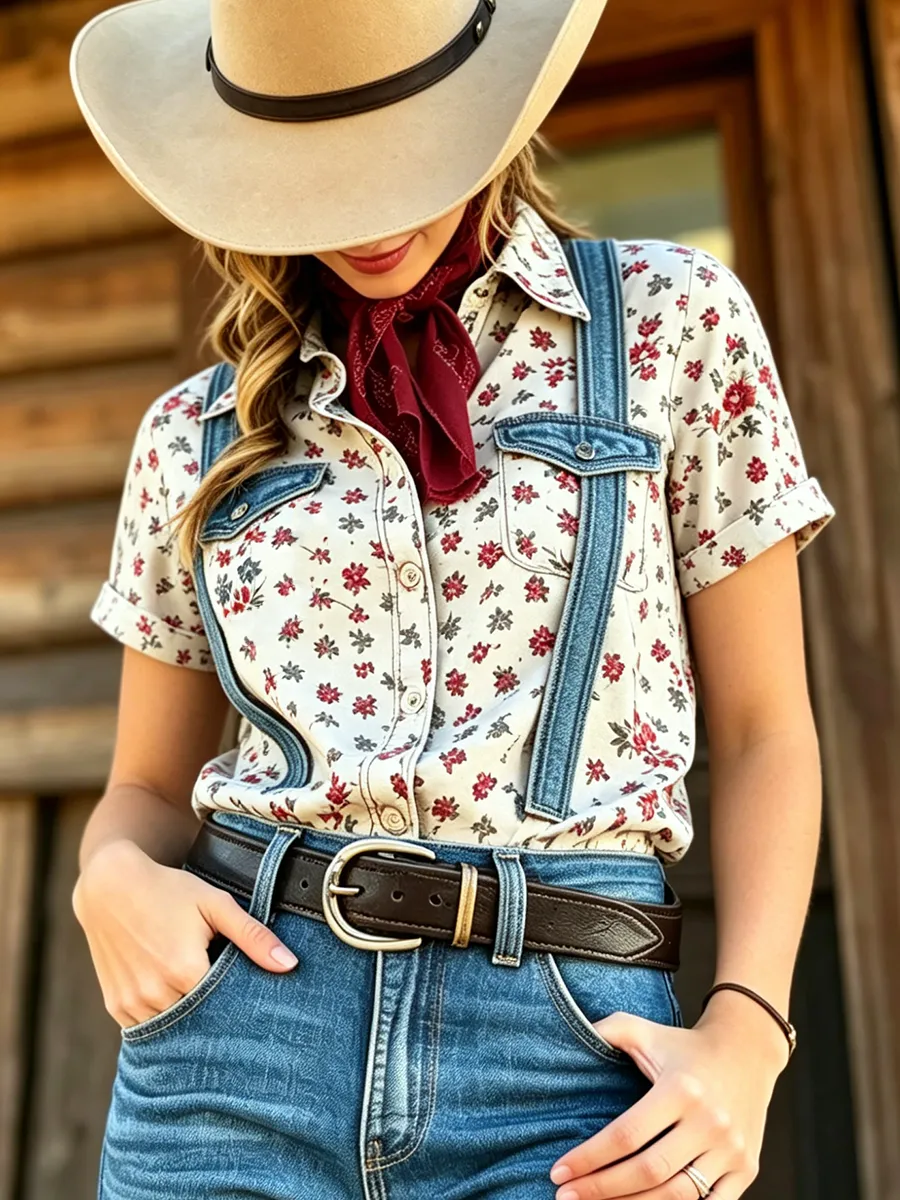Ladies' Western Retro American Style Shirt