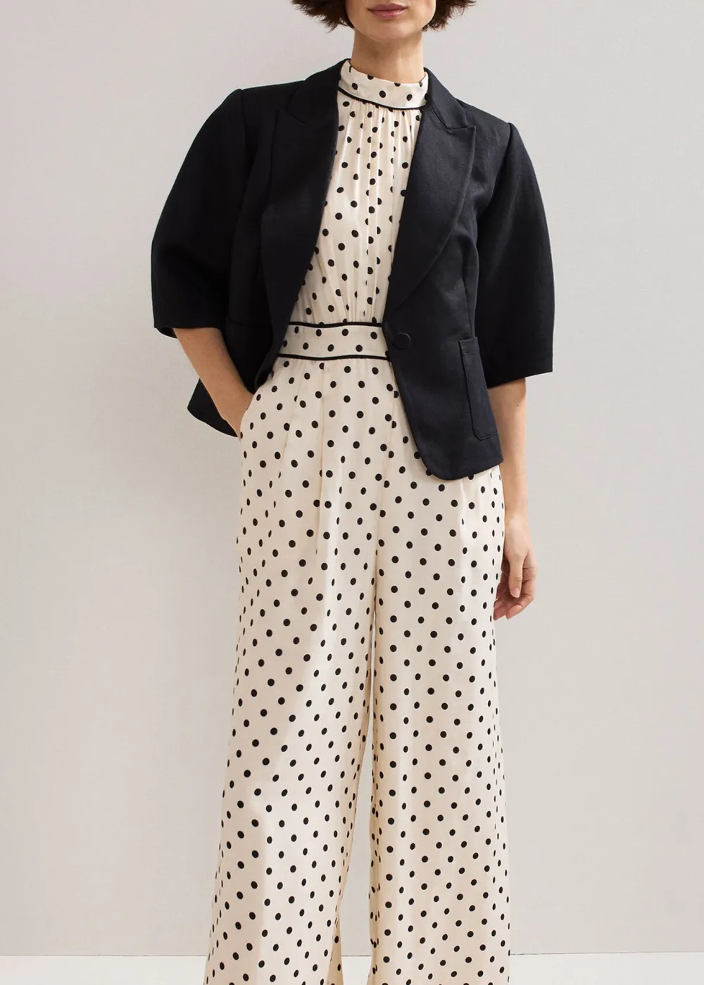 French Romantic Polka Dot Women's Jumpsuit