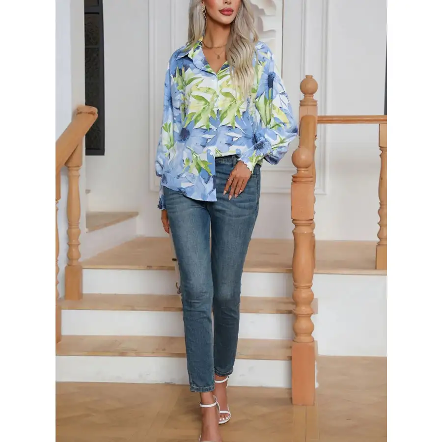 Lightweight Button Up Print Button Up Shirt