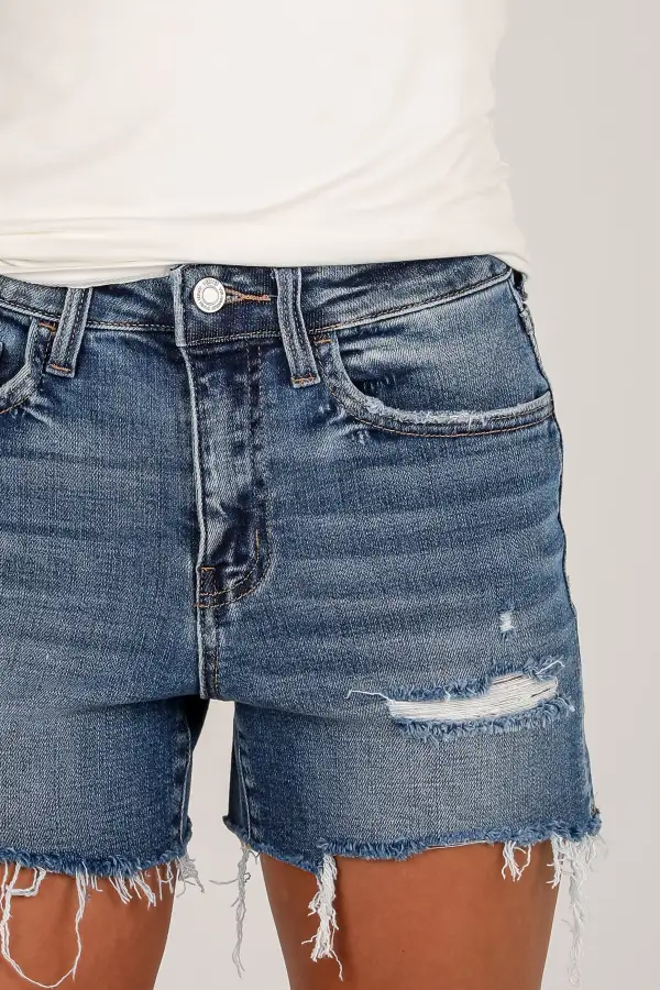 Pull On High Rise Pocketed Shorts