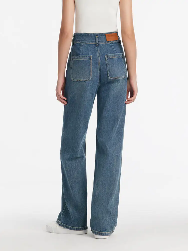 Pre-Order High-Waisted Loose Straight Full Length Women Jeans