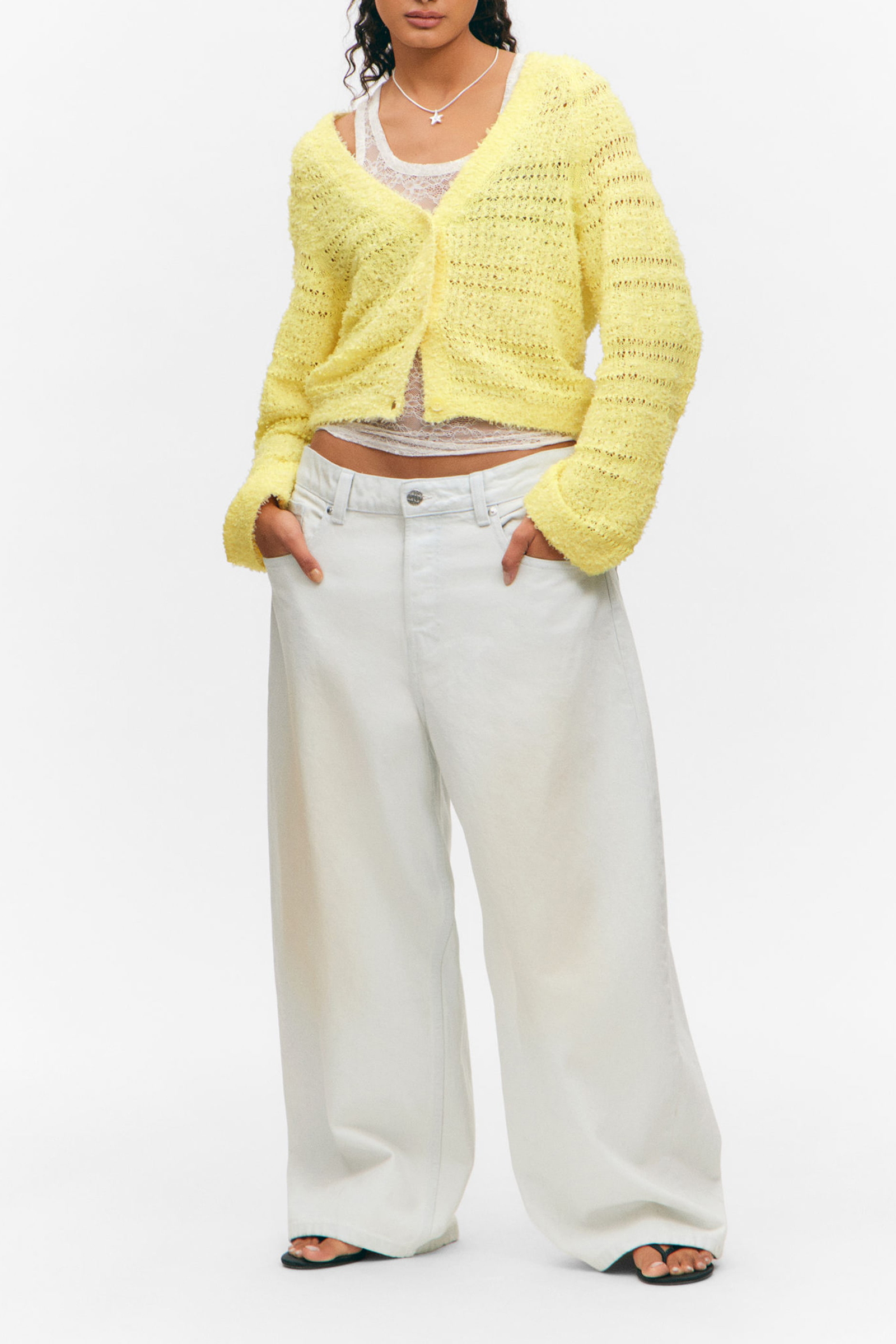Hollow Button Up Cardigan