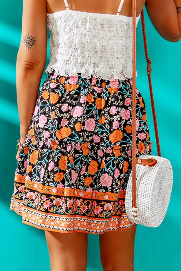 Weekend Mini Floral Print Skirt