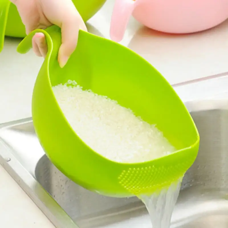 (Store Closing Sale) Food Grade Plastic Rice Beans Peas Washing Filter Strainer Basket Sieve Drainer Cleaning Gadget Kitchen Accessories