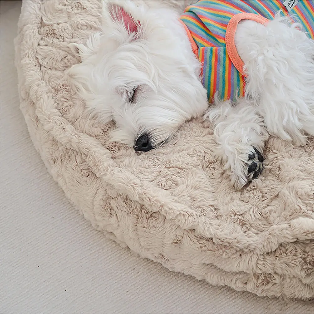 Warming Fluffy Round Cloud Shape Claiming Dog Bed