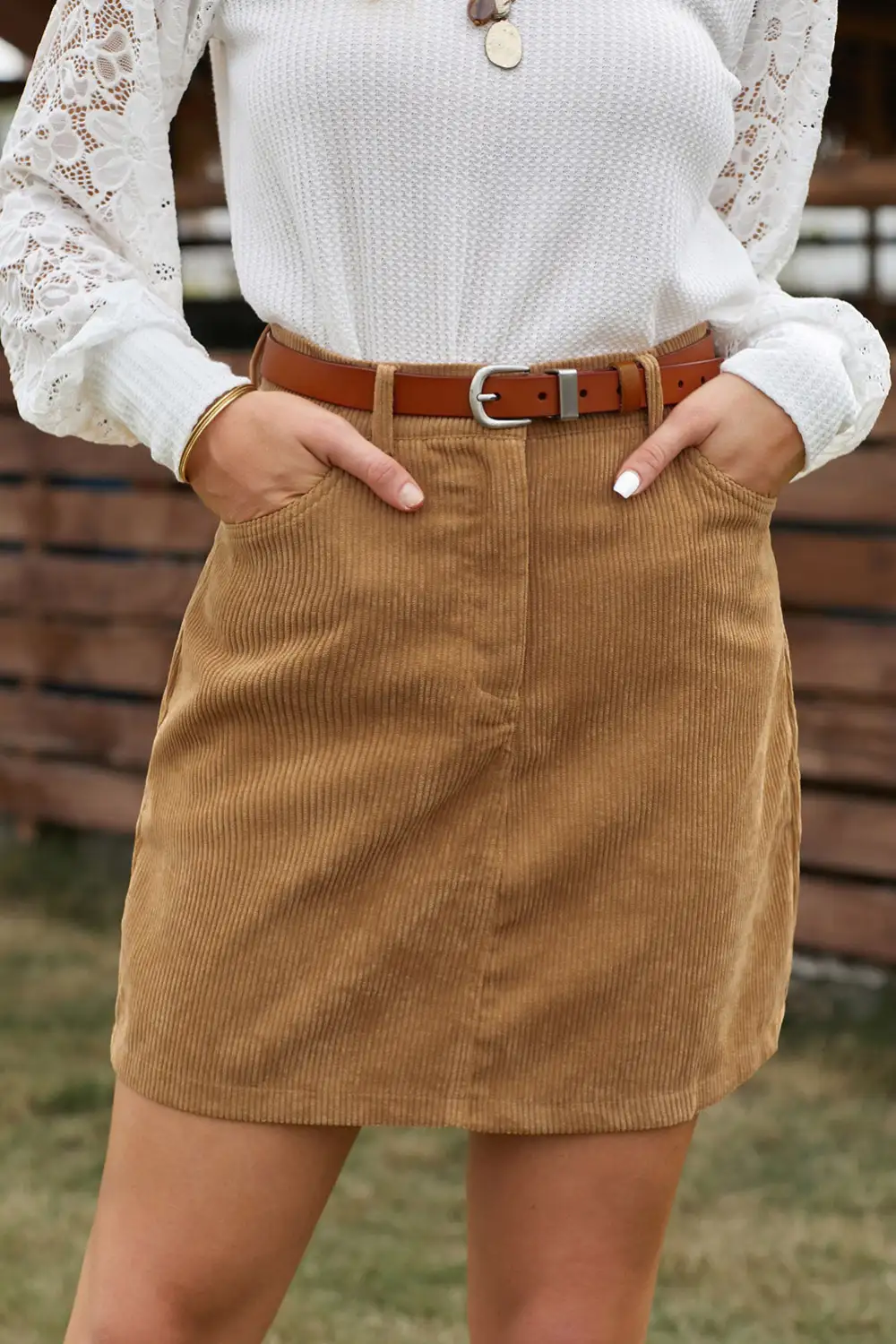 Mini High Waist Corduroy Skirt
