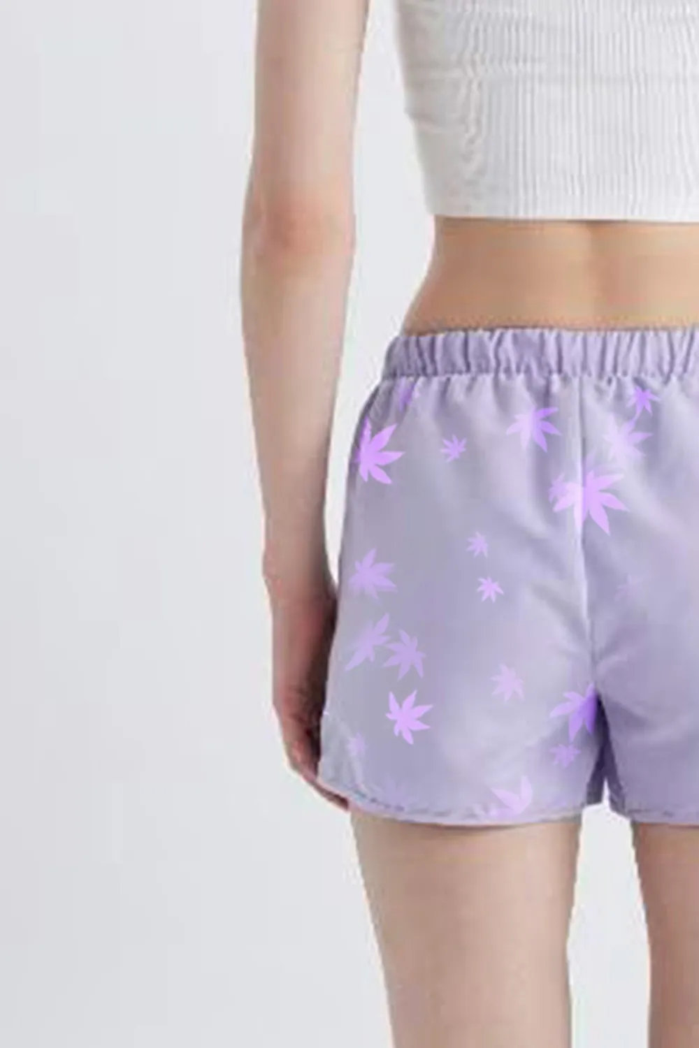 Print Elastic Waist Swim Shorts