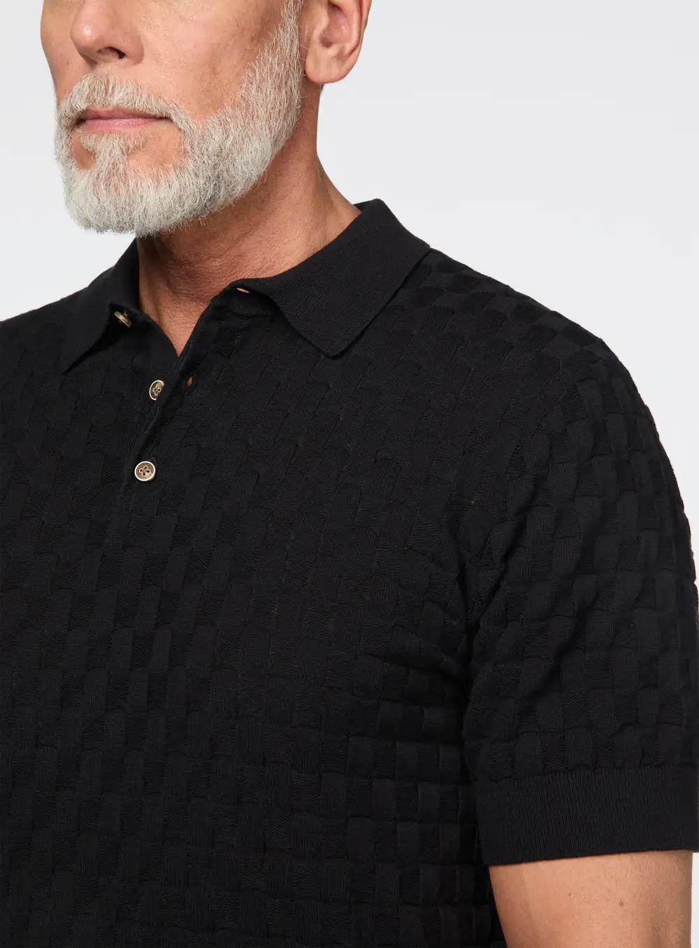 Textured Knit Casual Polo