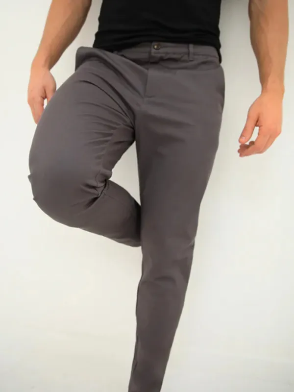 Grey Stretch Twill Men's Pants