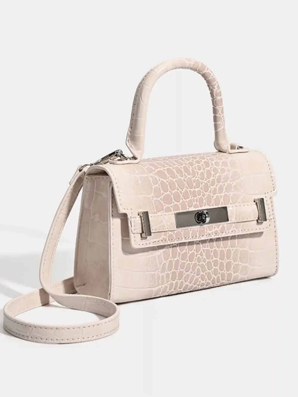 Croc Embossed Handbag
