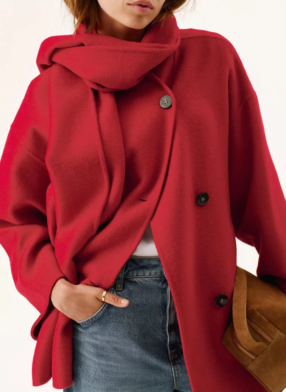 Casual Style Finished Scarf Coat