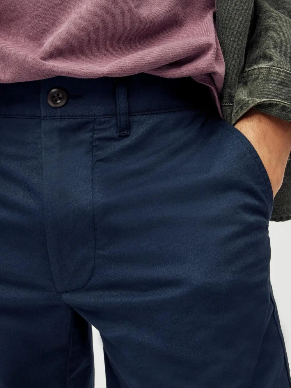 Navy Blue Belt Ready Men's Casual Shorts