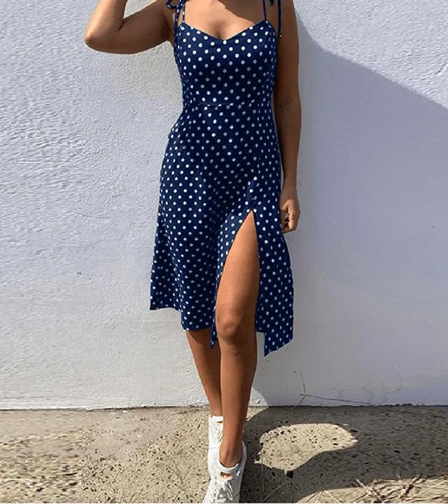 Women's Polka Dot Sleeveless Summer Dress