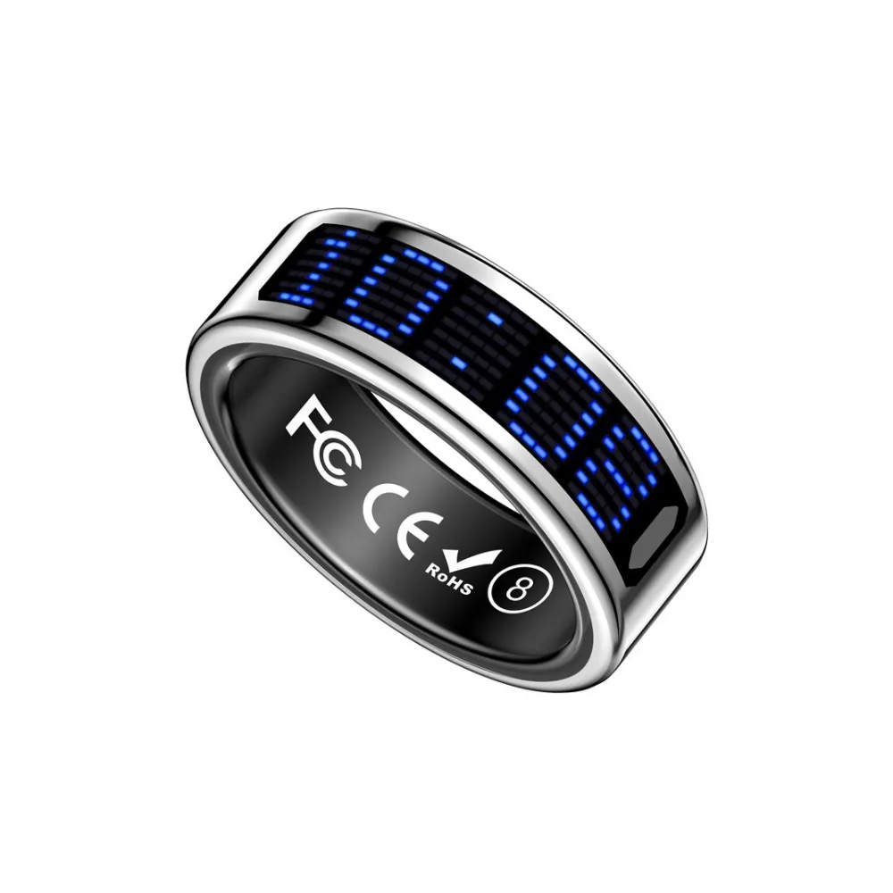 Smart Ring with Caller ID, Heart Rate, Blood Oxygen, Sleep & Step Tracking — Remote Camera Shutter & Media Control for iOS & Android — Waterproof Health Monitor