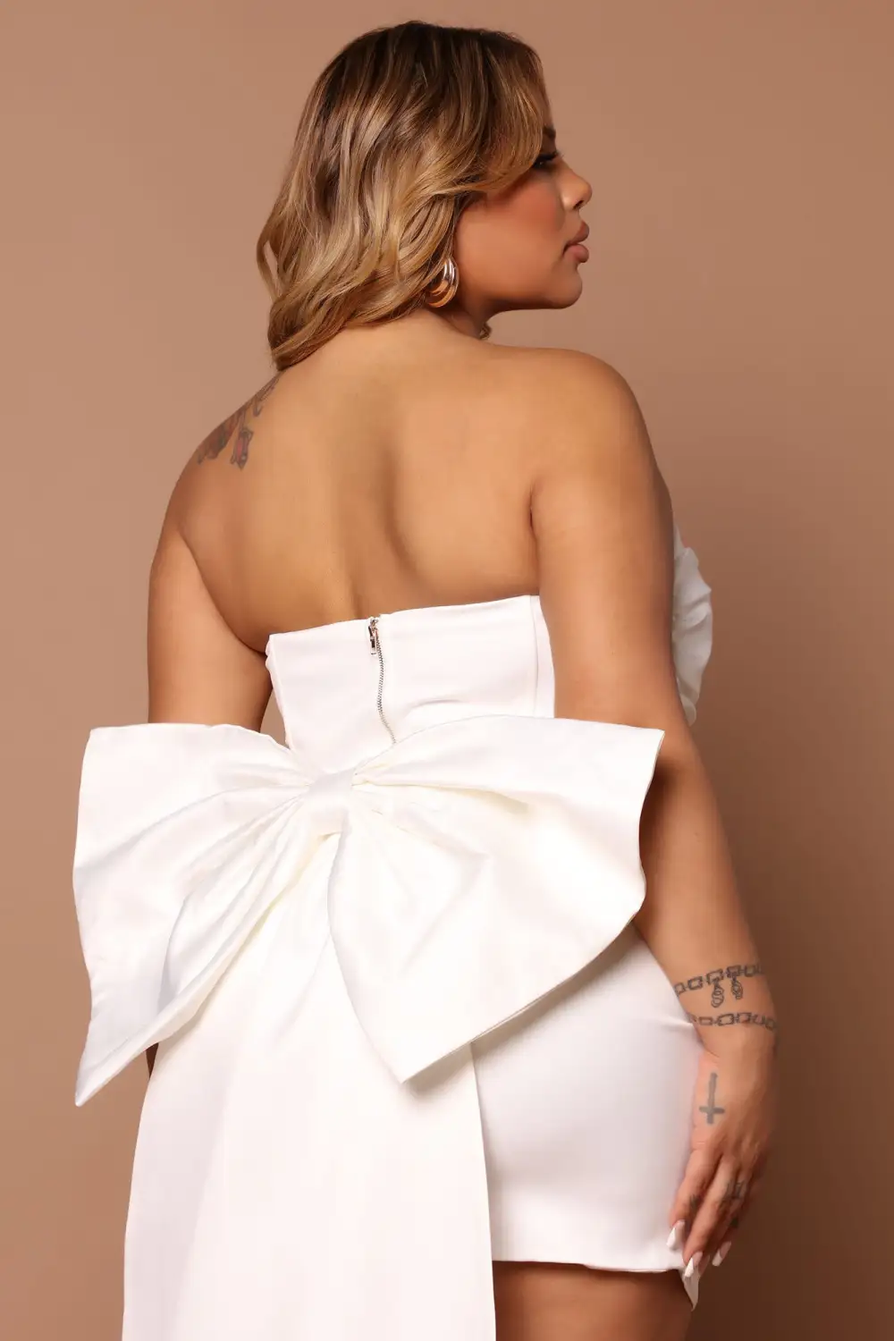 Antoinette Satin Mini Dress - White