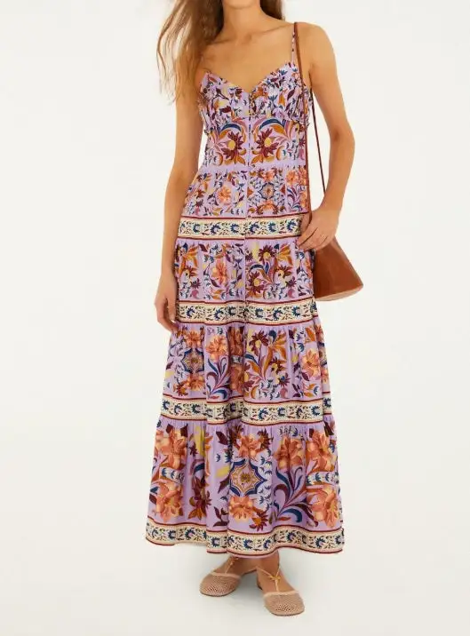 Sleeveless Tiered Floral Dress