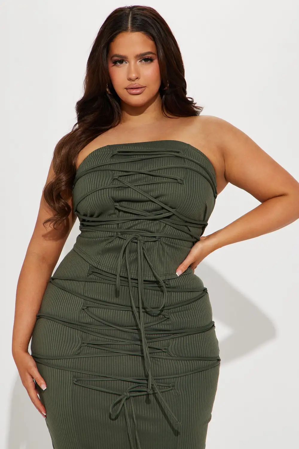 Mayra Midi Skirt Set  - Olive