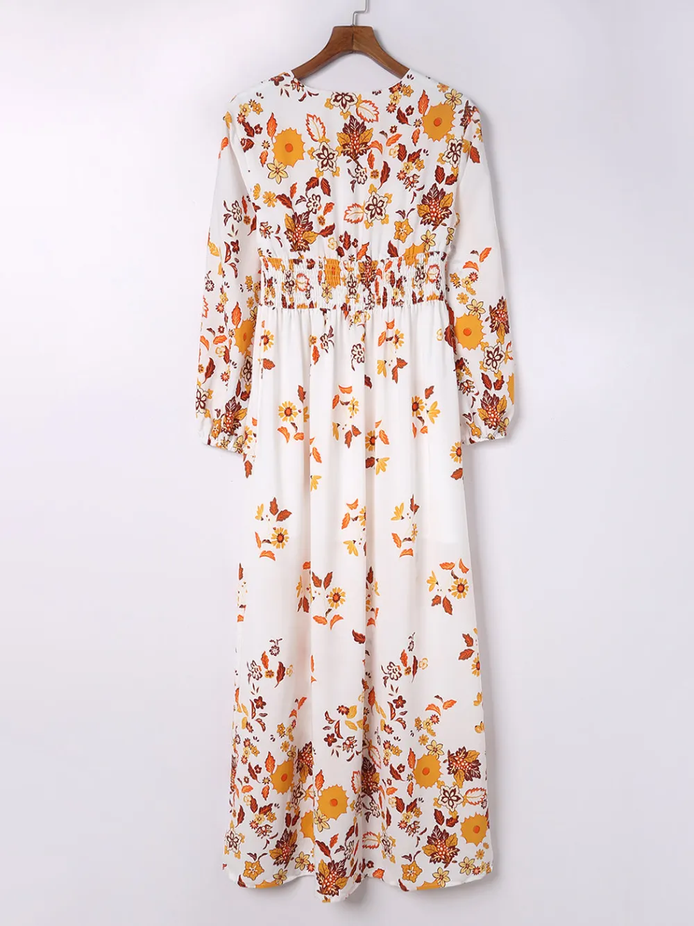 Floral V-Neck Long Sleeve Maxi Dress