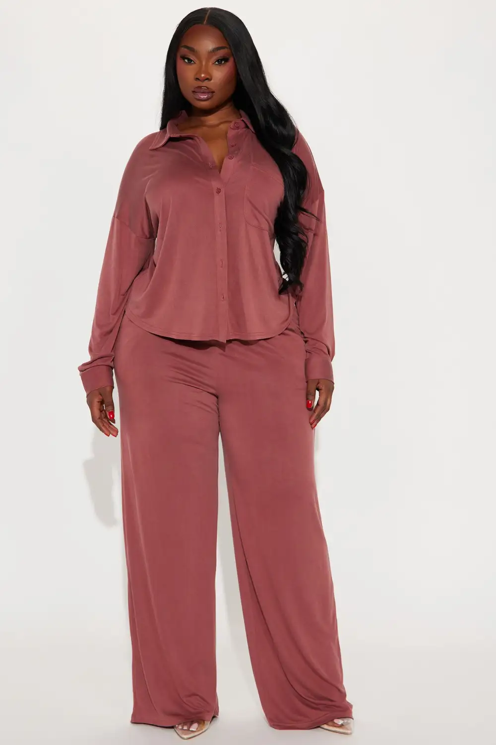 Taylor Super Soft Pant Set - Marsala