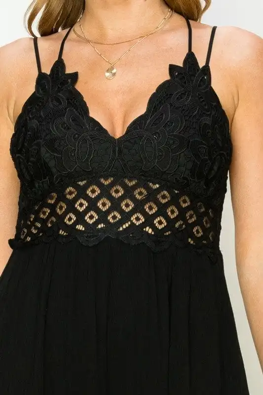 ??GYPSY FOX-HYFVE-Bustier Lace Maxi Dress