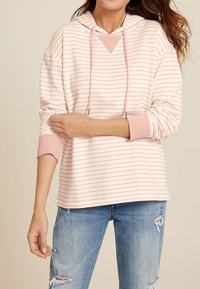Casual Style Striped Hoodie