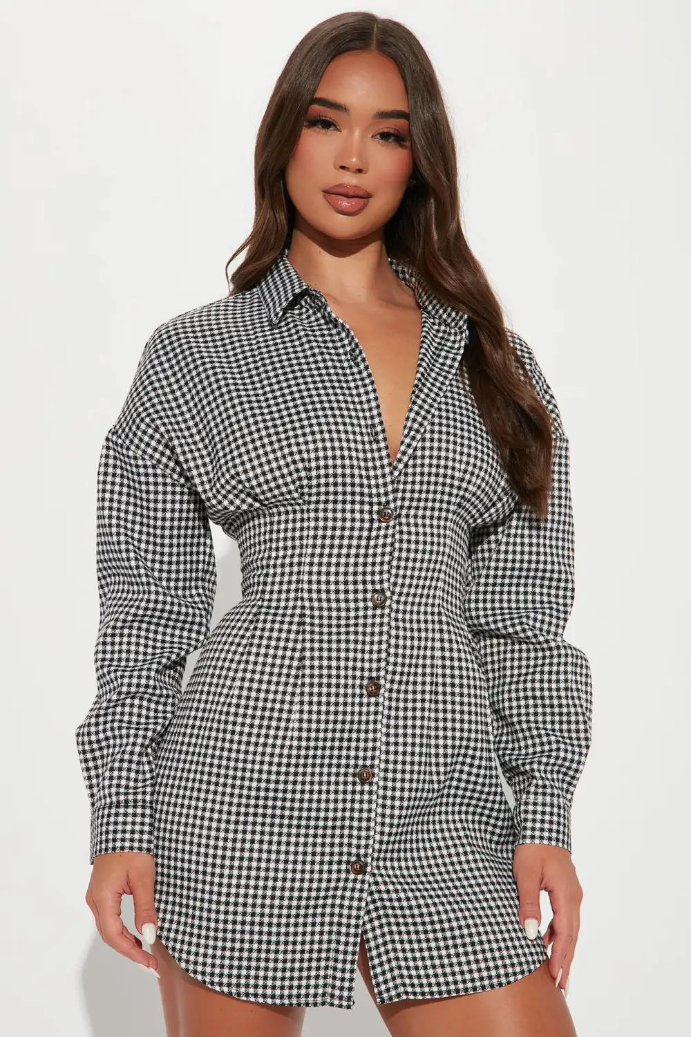 Central Park Shirt Dress - Black/White