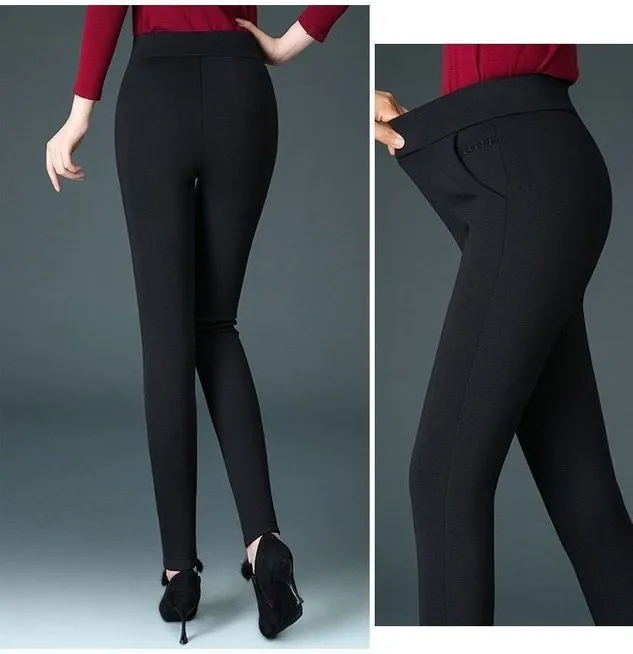 Casual Plain Natural Ankle Pants Pocket Stitching Slim Fit Pants