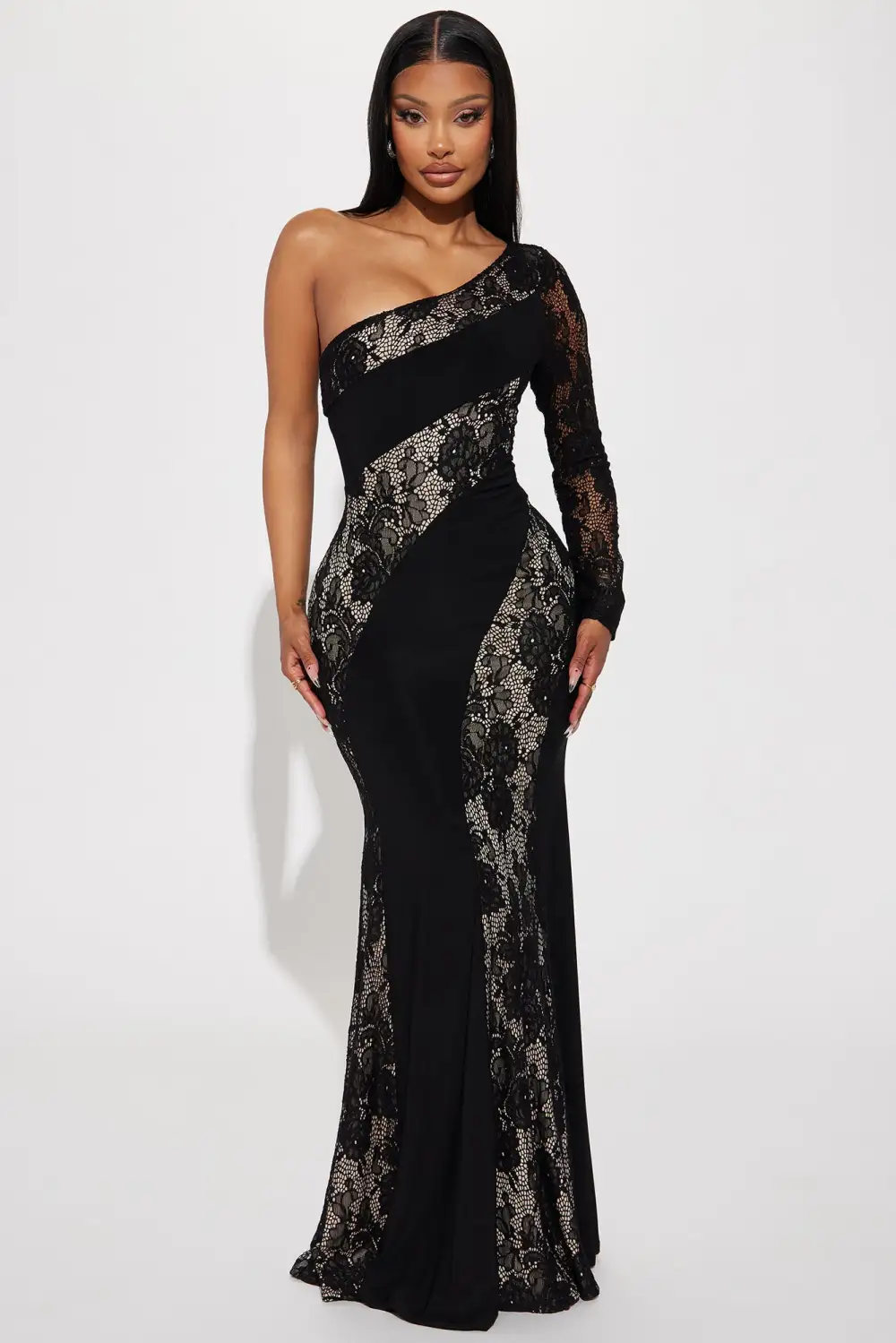 Mallory Lace Maxi Dress - Black