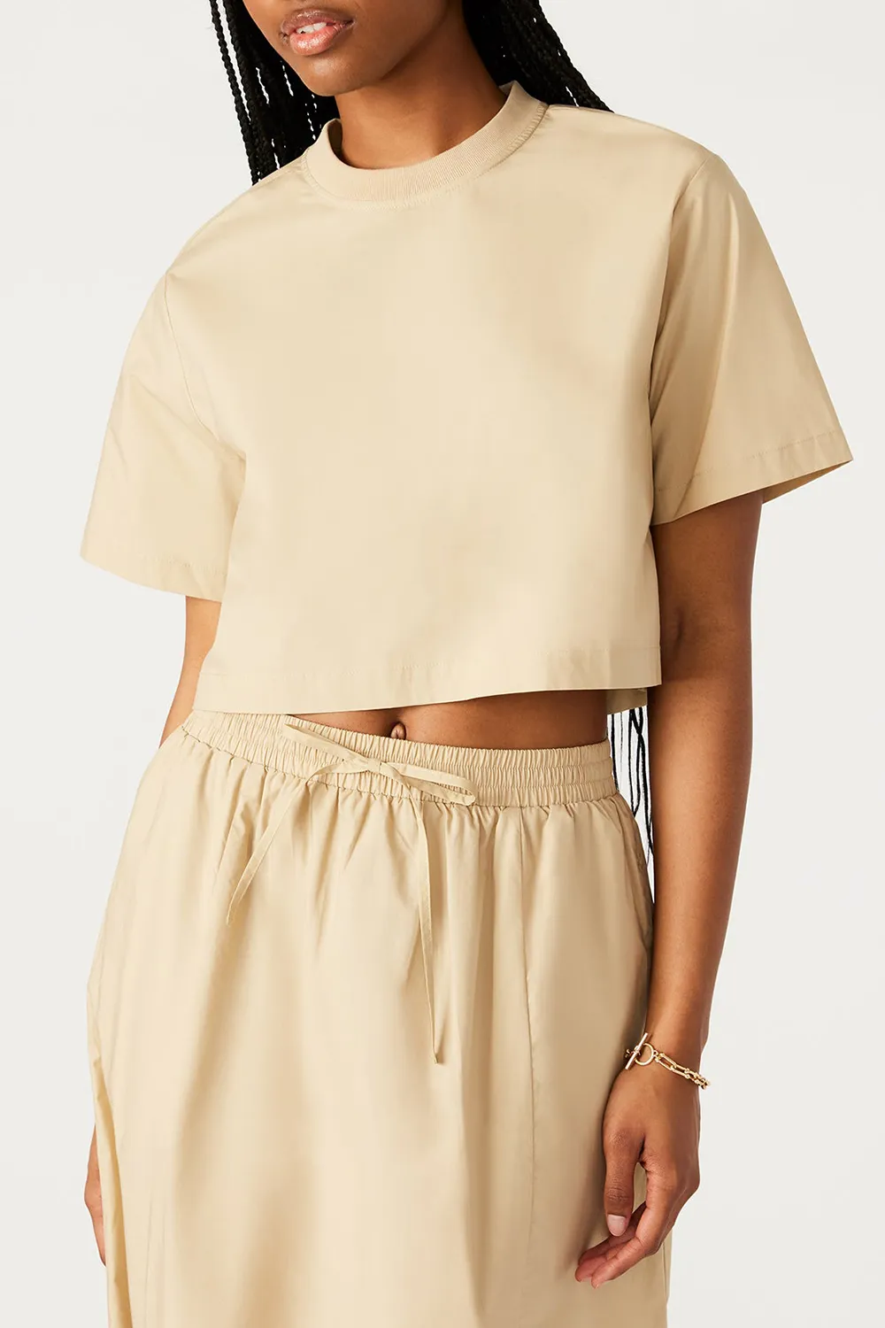 Boxy Cropped Top Black