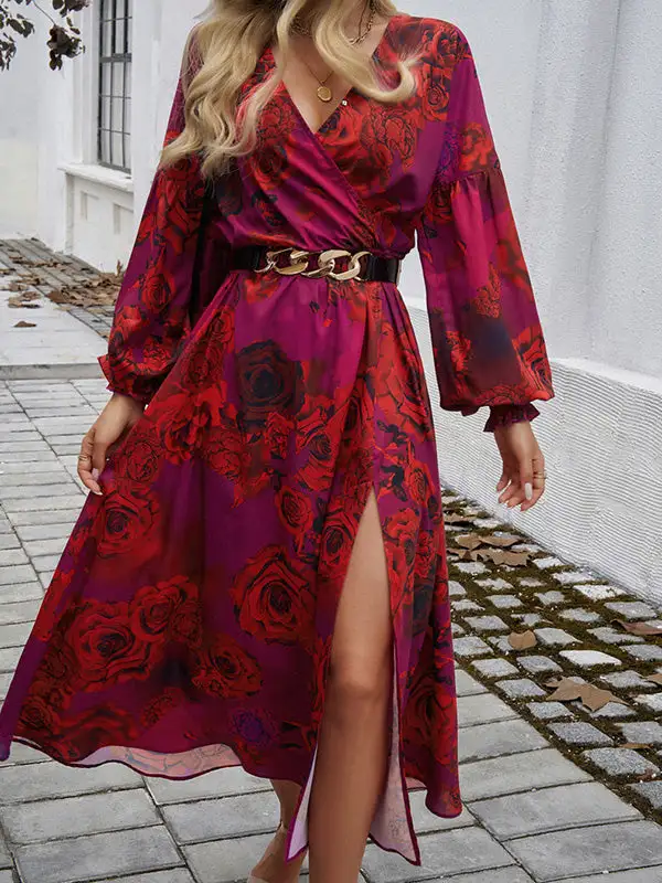 Belt Neck Maxi Dress