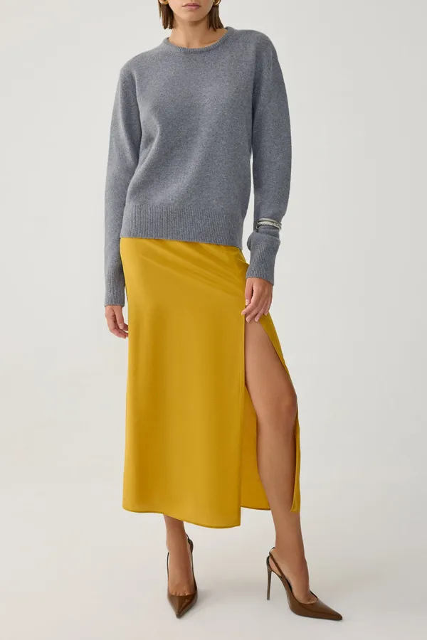 Split Skirt-Mustard