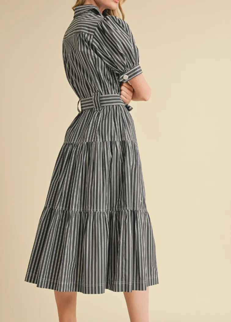 Classic Stripe Midi Dress