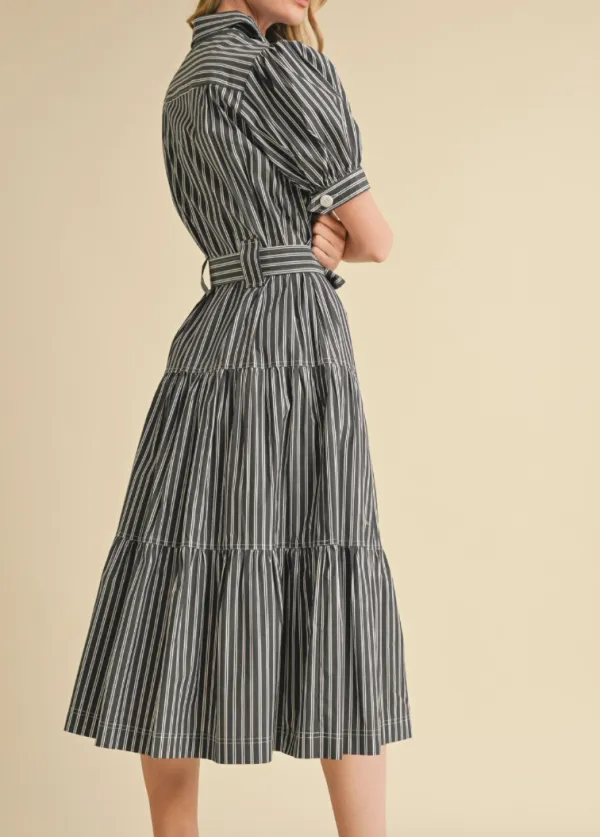 Classic Stripe Midi Dress