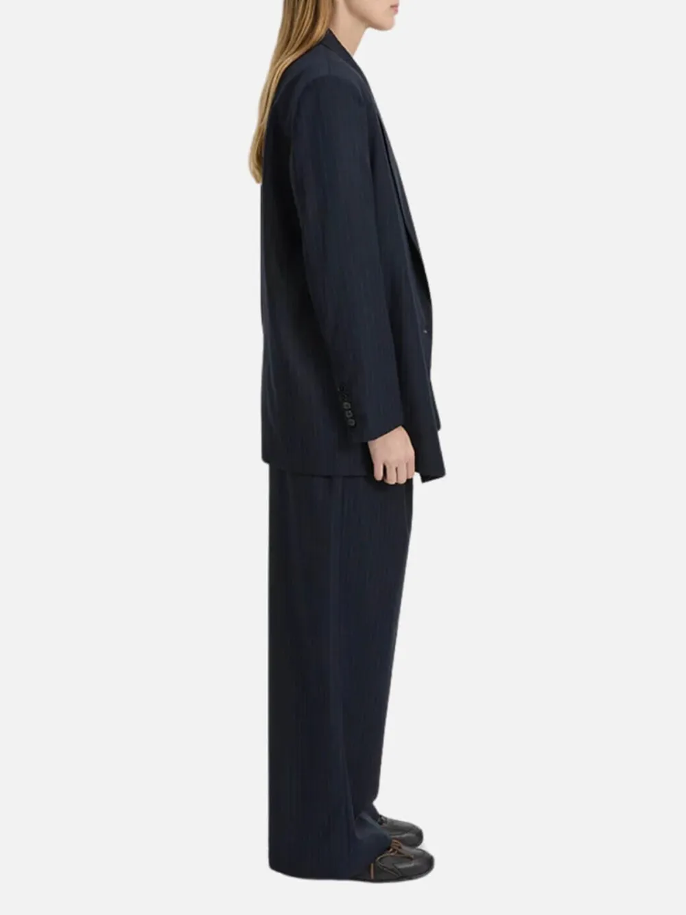 Wool-Blend Lapel Blazer